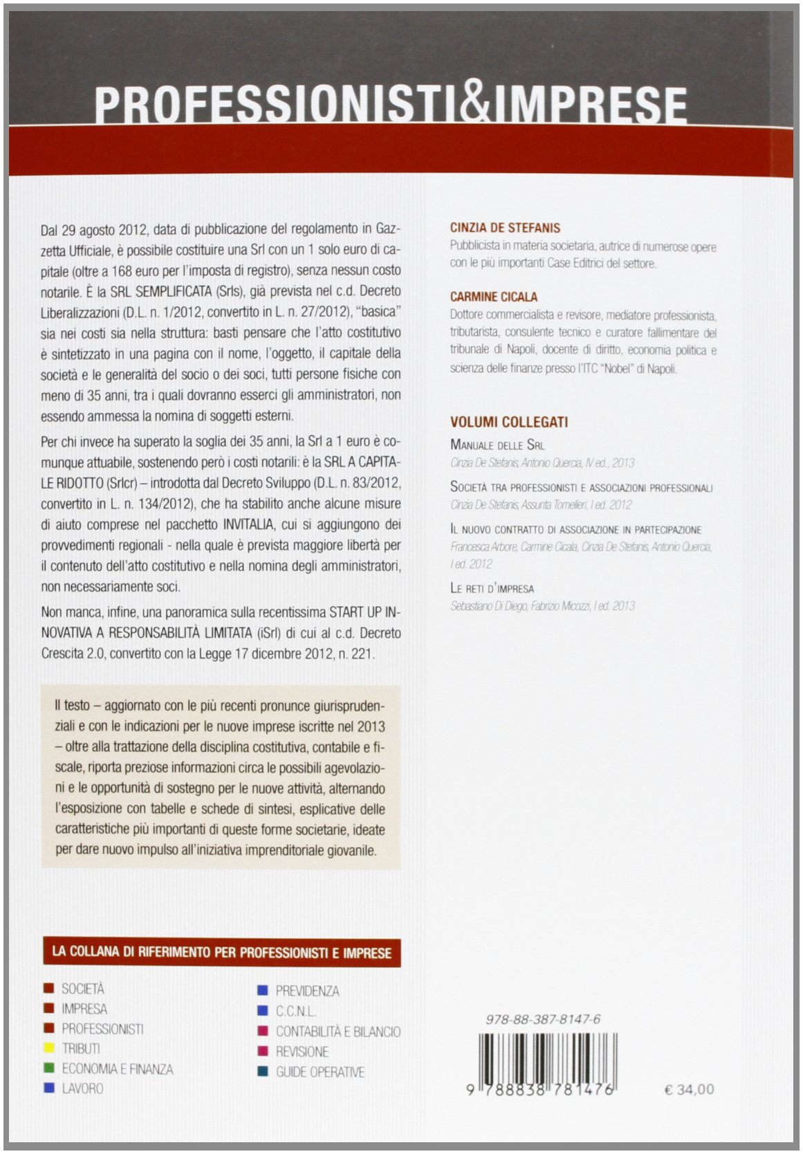 Amazon.it: SRL semplificata e a capitale ridotto - Cinzia De Stefanis,  Carmine Cicala - Libri