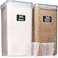 Flour Storage Container 2 PC [8.5L / 287 Oz] Extra Large Food Storage Containers with Lids - Airtight, Leak Proof, BPA-Free Plastic Flour Sugar Storage Containers - Bulk Storage for Kitchen & Pantry