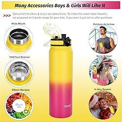 OLDLEY Insulated Water Bottle with Straw 32oz