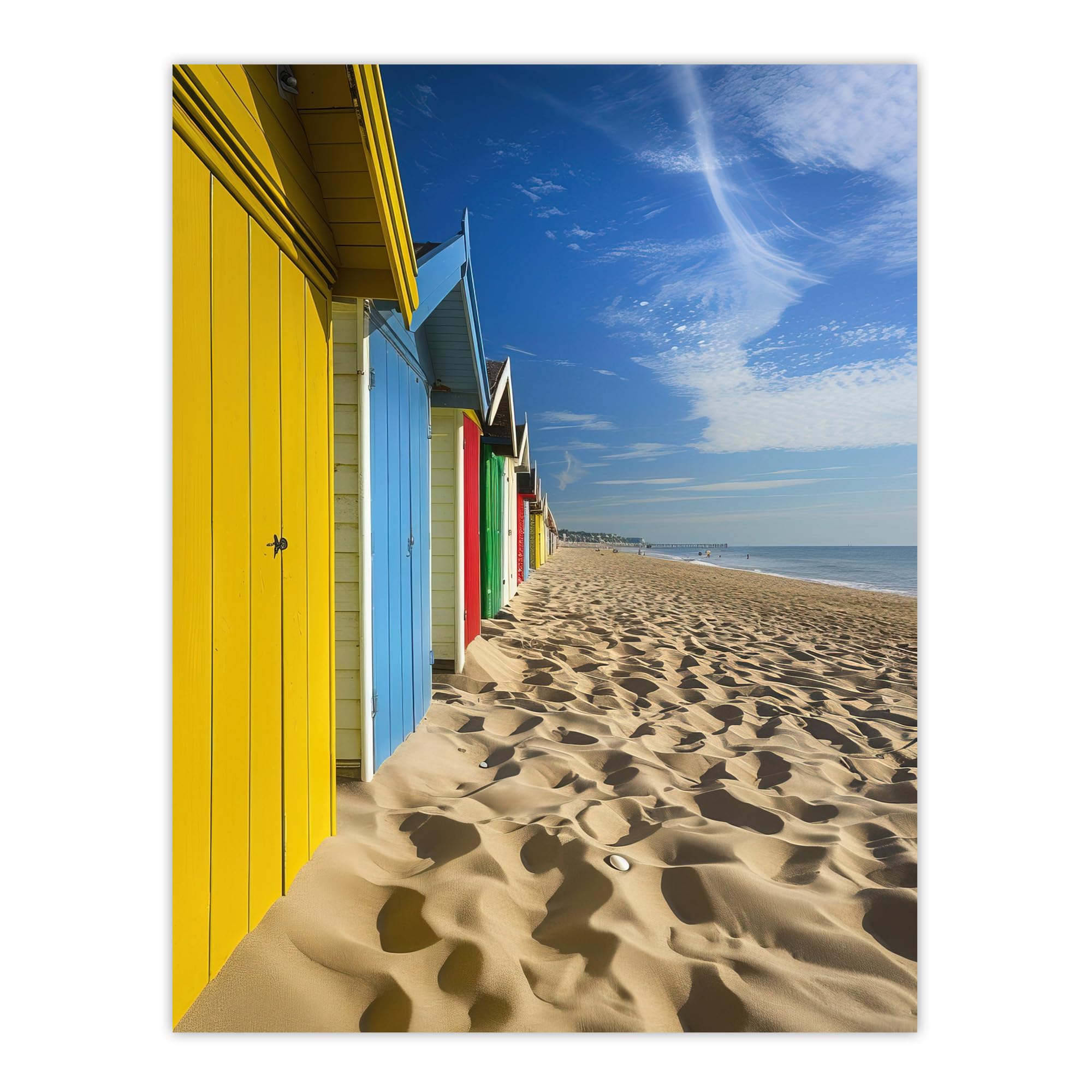 Artery8 Bournemouth Beach Huts Photo Summer England Living Room Extra Large XL Wall Art Poster Print