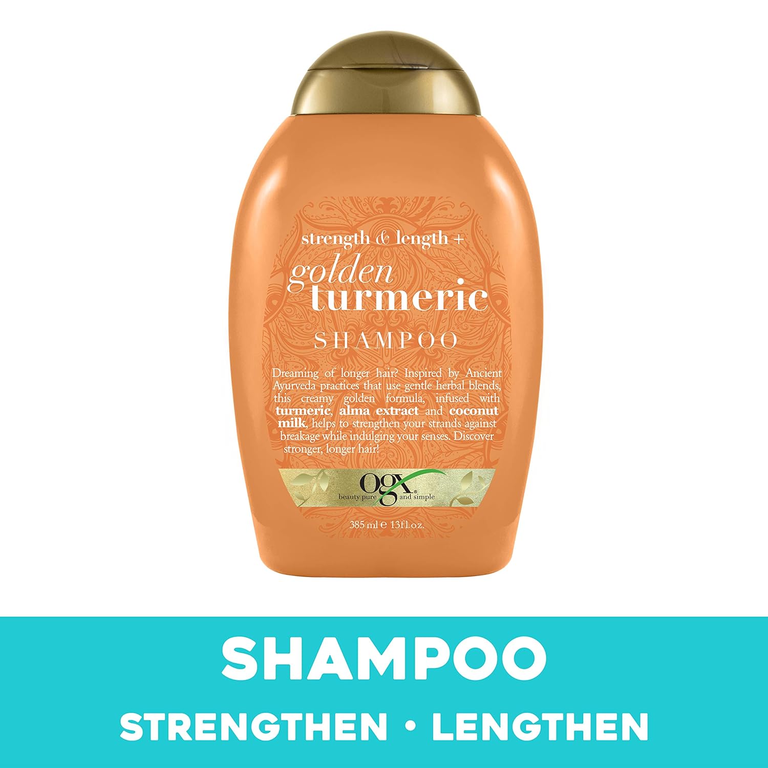 Amazon Com Ogx Strength Length Golden Turmeric Shampoo With