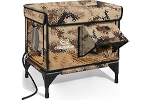 ROLIMATE Indestructible Heated Cat House for Outside Winter, 100% Waterproof, Safe Escape Door, Insulated Outdoor Cat Shelter with Heater for Feral Barn Cat Kitty (Desert Camouflage, 12"x16"x18")