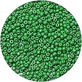 ORNSHIZI 4mm Grass Green Seed Beads 6/0, 50gram About 650pcs Seed Beads for Making Wrist Bracelet Earring Necklace Jewelry