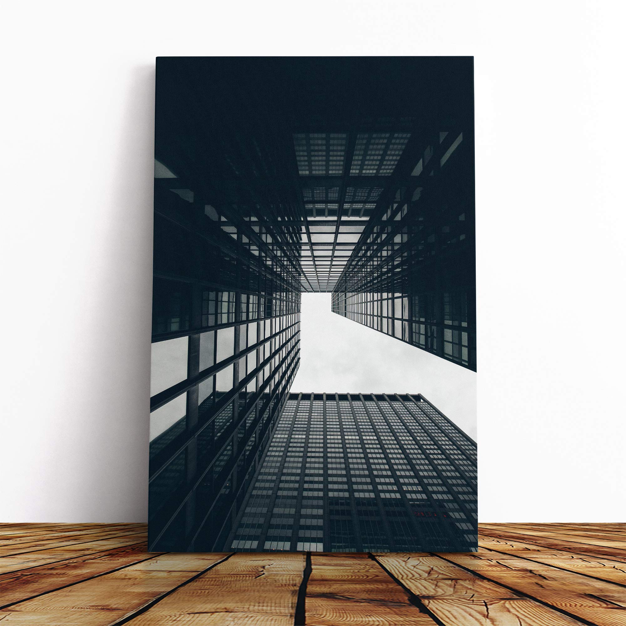 Architecture Building (2) Canvas Print | Gallery Wrapped 30mm Frame Wall Art | 20x14 inches | Ready to Hang | Modern Cityscape Picture | Living Room Bedroom Lounge Office