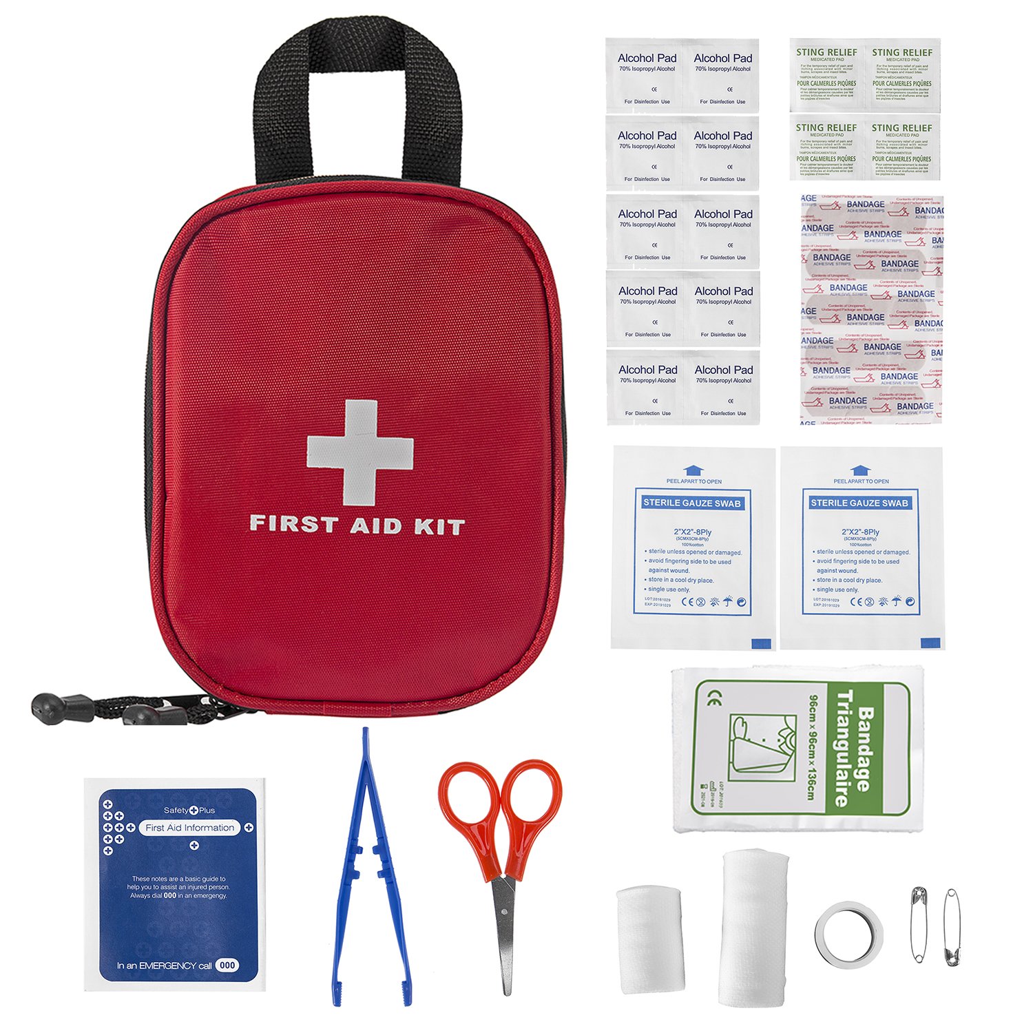 Plusinno Mini Kit de primeros auxilios compacto Bolso médico de emergencia para