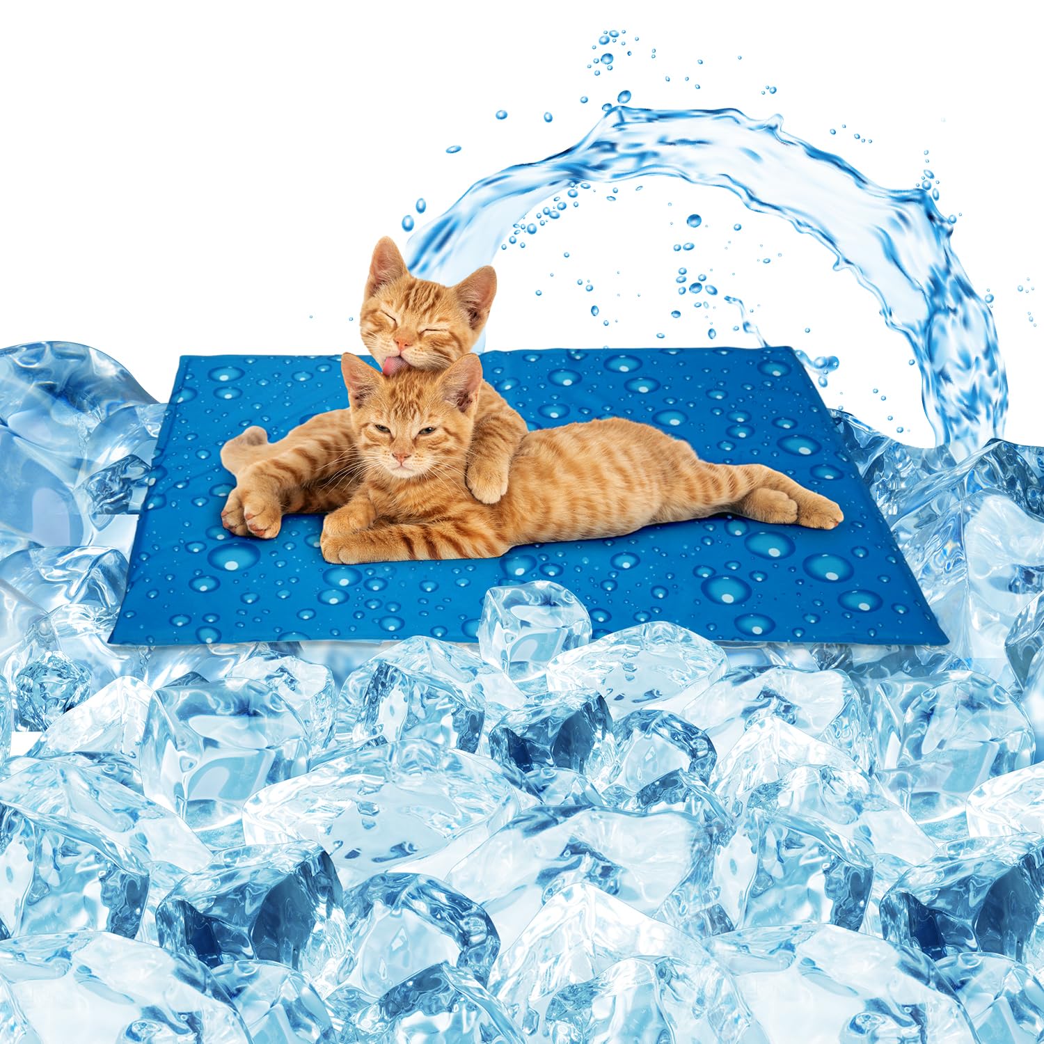 Zellar Dog Cooling Mat Medium 50x40cm, Scratch-resistant Durable Pet Cool Mat Non-Toxic Gel Self Cooling Pad for Dogs Cats, Keep Pets Cool in Hot Summer, Double-Sided Use for Kennel Crate Home Travel