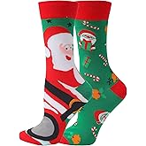 KAKAVENTE KAKAVETE Christmas Socks Women Men,Novelty Funny Crazy Holiday Socks,Fun Cute Christmas Gifts for Women Girls Boys