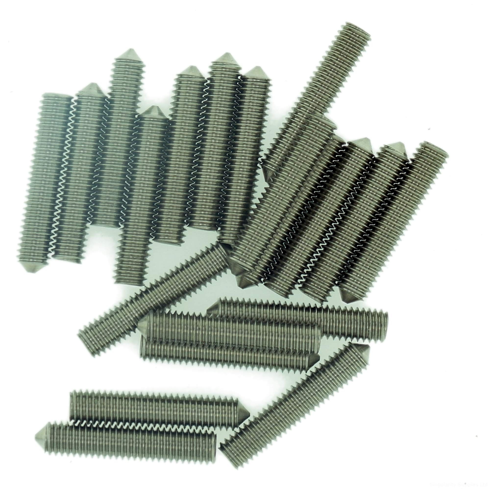 M10 (10mm x 12mm) Hex Socket Grub Screw (Cone Point) - Stainless Steel (A2) (Pack of 20)