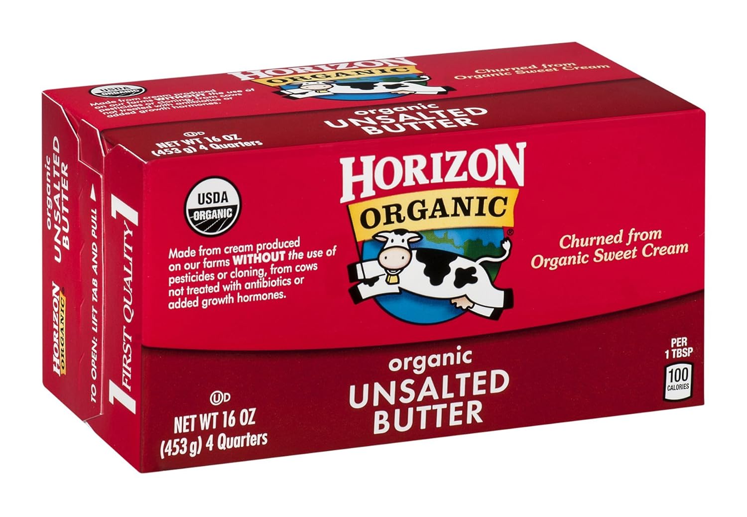 WhiteWave Horizon Organic Unsalted 4 Quarters Butter, 1 Pound -- 18 per  case.: Amazon.com: Grocery & Gourmet Food