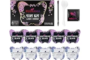 PERMANIA Lash Color Kit, Professional Natural Black Brow Color Lasts up to 4 Weeks for Newbie & Pro Kit Fast Quick Coloring (without silicone eye patch)