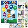 20 Large Educational Posters For Kids Toddlers (16.5x12 Double Sided ...