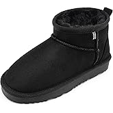 Stelle Kids Snow Boots Girls Boys Winter Ankle Boots Outdoor Warm Slip On Faux Fur Lined Shoes for Toddler/Little/Big Kid