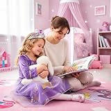 MELAND Princess Costume for Girls Purple Dress with Crown Wand Gloves (3-10) view 5
