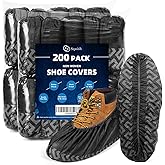 squish 200 Pack Shoe Covers Disposable Non-Slip, Black Non-Woven Fabric Boot Covers for Indoors Breathable Slip Resistant Durable Boot&Shoes Cover, Protector Covers Fits Virtually Most Shoes