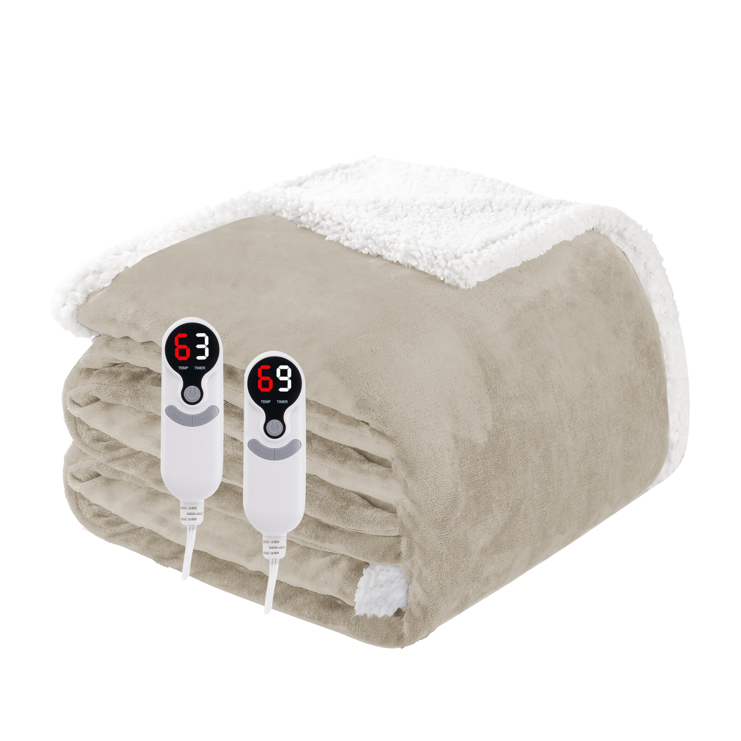 Photo 1 of ***SIMILAR PRODUCT*** Electric Heated Blanket Queen Size 84"x90", Soft Flannel with Dual Controllers & Overheat Protection, 6 Adjustable Heat Settings & 10-Hour Auto-Off Timer, Fast Heating for Winter Comfort, Camel