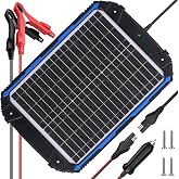 SUNER POWER 20W 12V Solar Panel Battery Trickle Charger Maintainer Pro | Smart MPPT Charge Controller, 8-Safety Protections, IP65 Waterproof, Auto Charging &amp; Cut Off, for Car Boat RV Trailer Marine