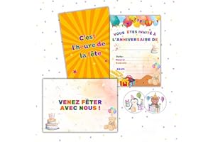 Invitation Fete Enfant Francais, Carte Invitation Fete Enfant Francais, Invitation Cards Birthday For Kids - 7 x 5 Inches Inv