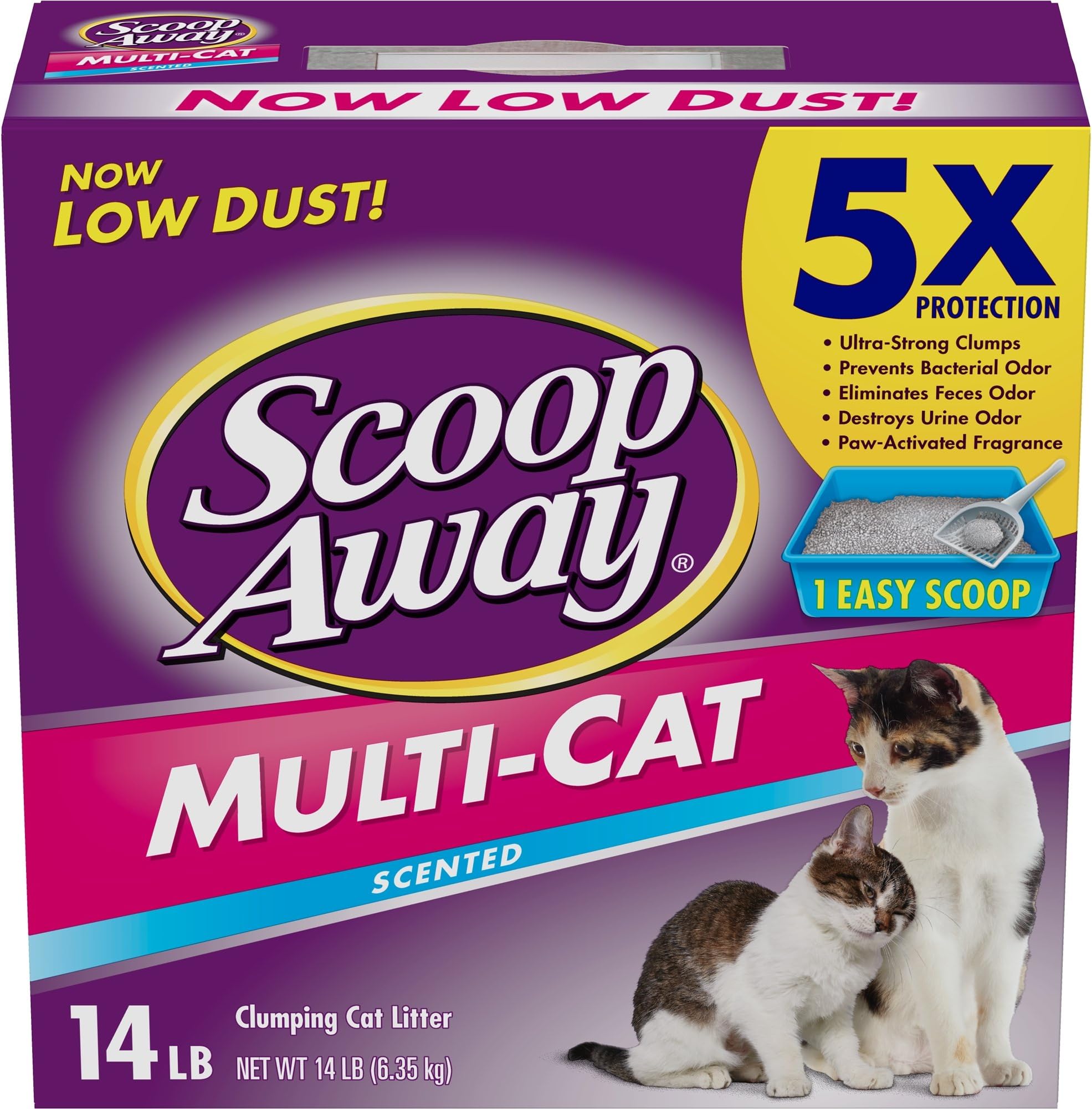 Scoop Away Multi-Cat, Scented Cat Litter, 14 Pounds (Pack of 4)