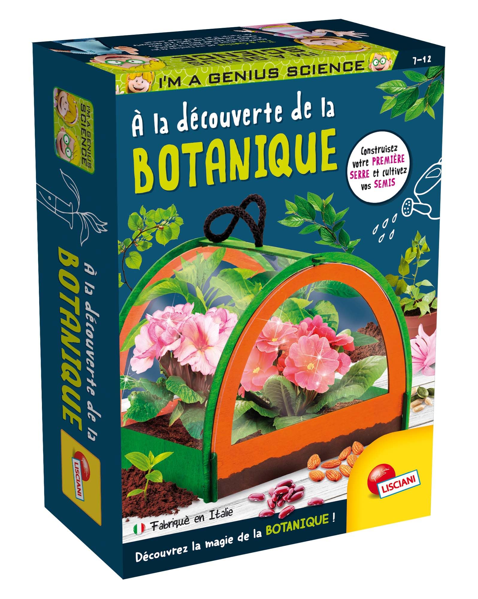 Lisciani I'M A GENIUS – Discovering Botany – Gardening Kit for Children Aged 7 and Above – Grow in a Miniature Greenhouse – Grow Plants – Made in Italy