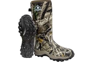 Obcursco Hunting Boots for Men, Waterproof Insulated 6mm Neoprene Rubber Boots for Hunting and Outdoor Activities (Camo)