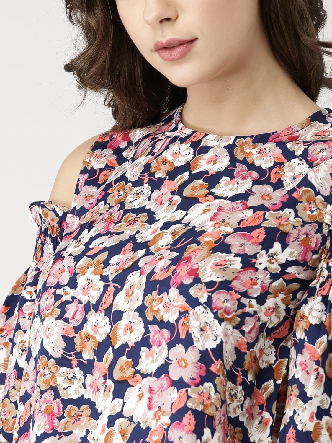 marie claire women's top (mc668a--l, multi-coloured, large)