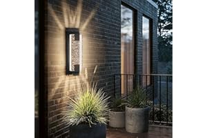 camuucci Dusk to Dawn Outdoor Light,15.7 Inches LED Porch Lights Outdoor Waterproof Modern Outside Sconce Wall Mount for Doorway Hallway Porch Patio Yard Doorway Black
