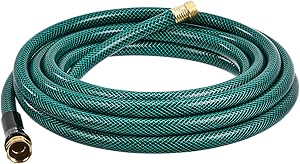 Amazon Basics Garden Tool Collection - Water hose with Brass Coupling 25ft, 5/8'', 300psi