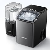 Nugget Ice Maker Countertop, Chewable Sonic Ice for Home, 50lbs/24H | Ready in 10 Mins, Pellet Ice Machine with Auto Descaling System, Dual Water Tanks for Home/Kitchen/Party