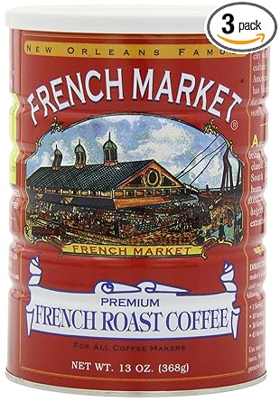 Amazon Com French Market Coffee French Roast 12 Ounce Cans Pack Of 3 Ground Coffee Grocery Gourmet Food