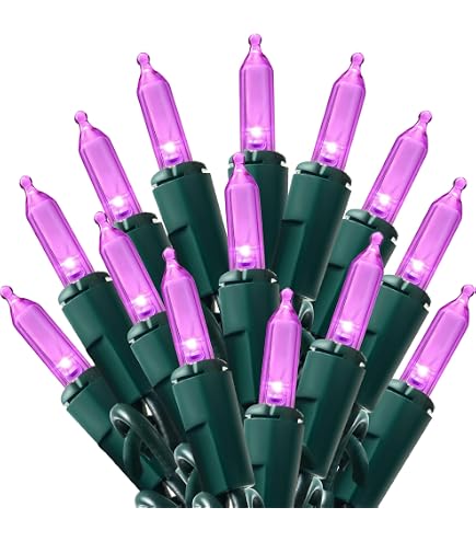 YULETIME 200 Purple Christmas String Lights, 2-Set 33 ft 100 ct