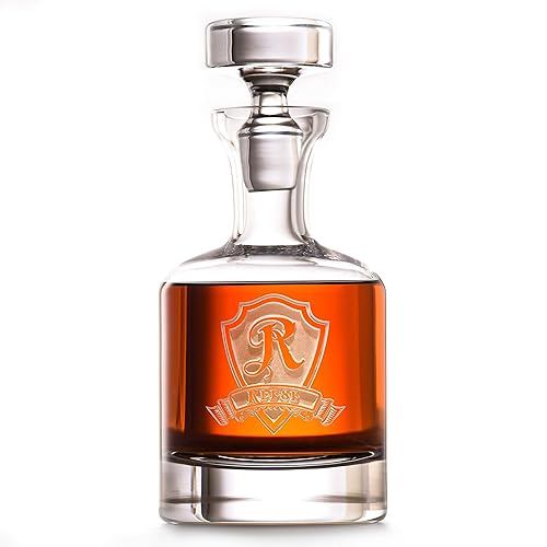 Engraved Decanter For Whiskey, Scotch, Bourbon Handmade