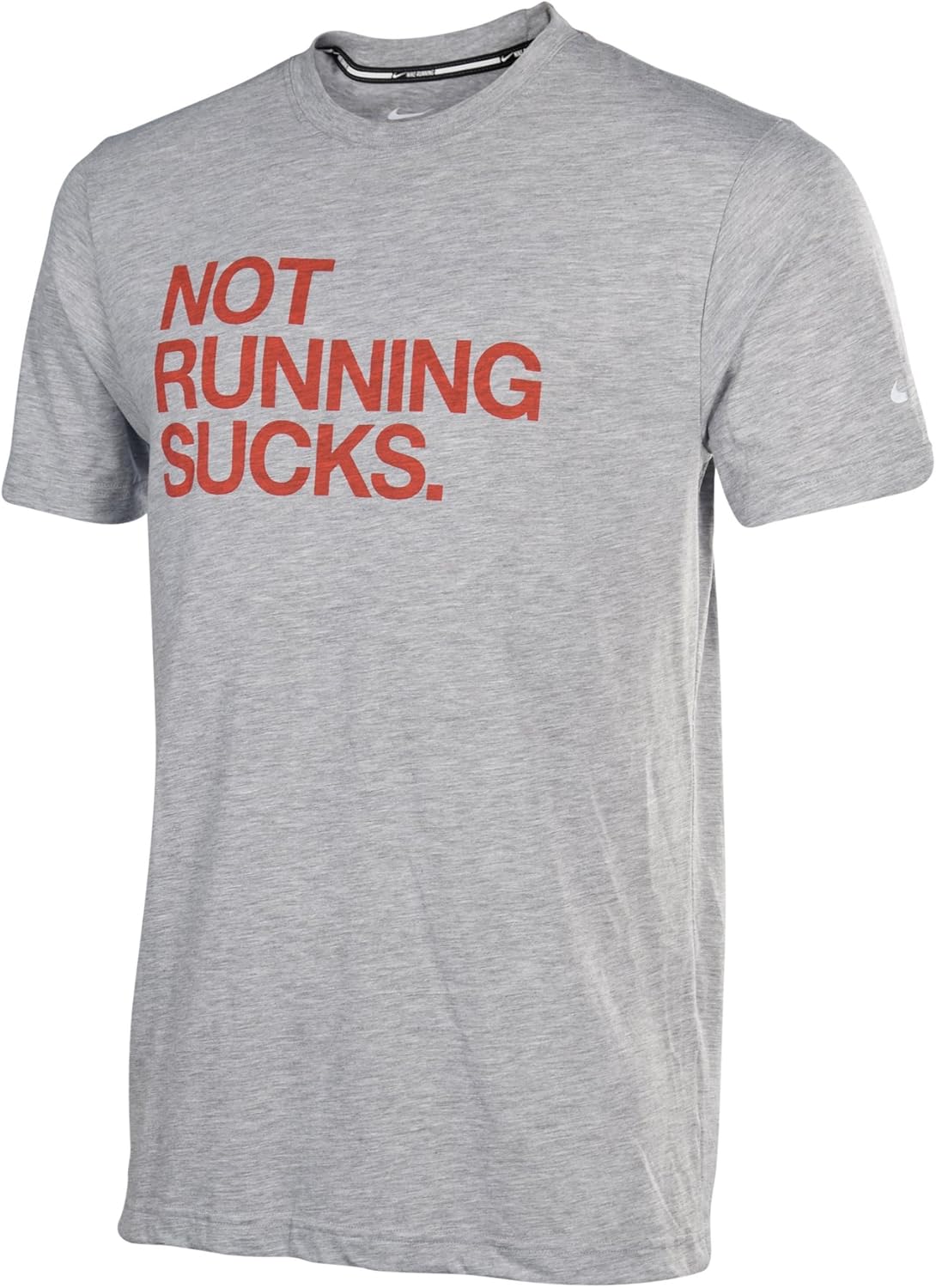 Nike Men's Dri-Fit Not Running Sucks Running Shirt-Heather Gray-XL: Amazon.co.uk: Clothing