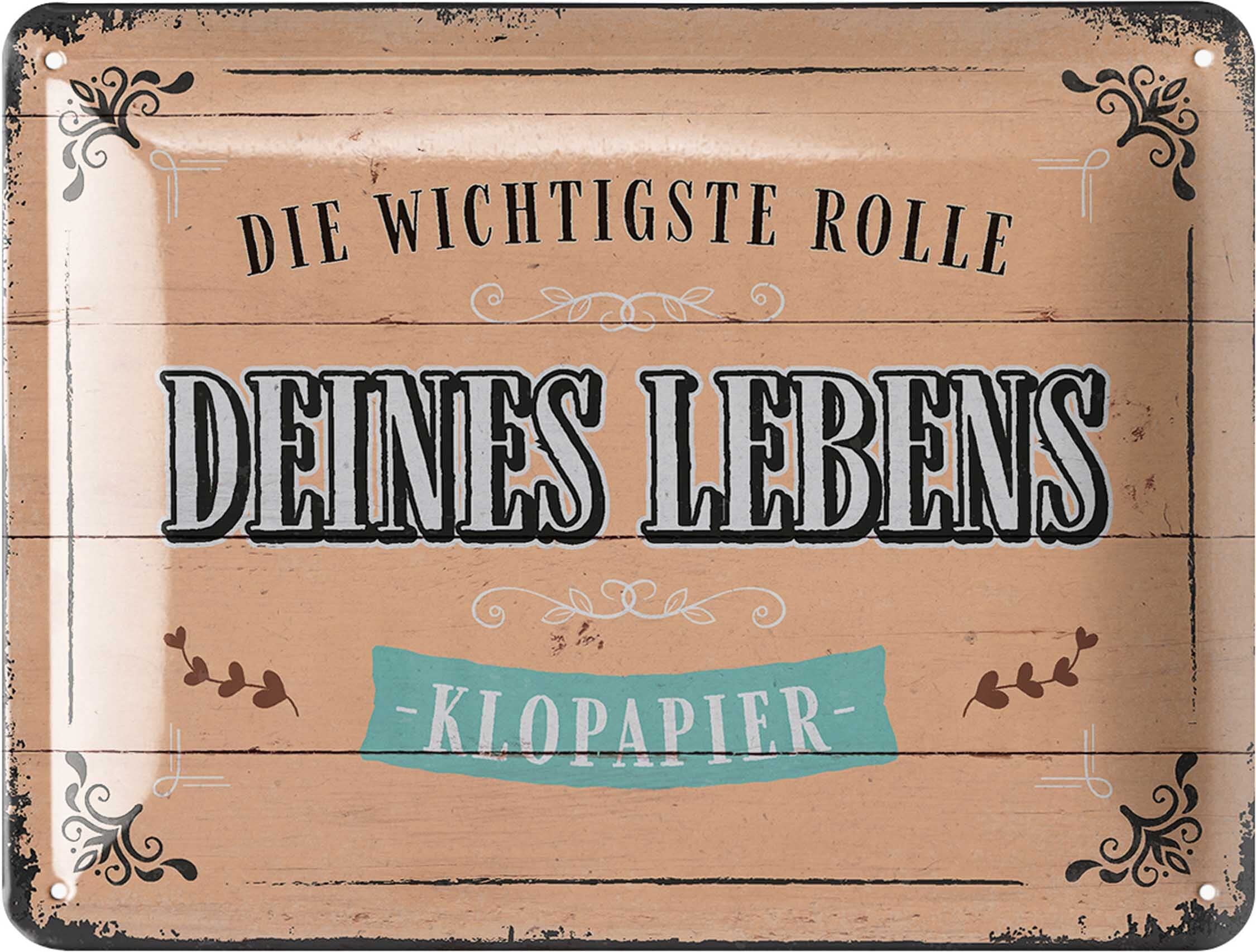 LANOLU Retro Tin Sign "Rolle Deine Leben" Toilet Sign Funny Toilet Signs Vintage Decoration Guest Toilet Sign, Bathroom Pictures, Bathroom Door Signs, Metal Toilet Signs with Curved 15 x 20 cm