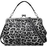 CIVECHOL Purses for Women Vegan Leather Women's Handbag Crossbody with Kiss Lock Satchel Evening Clutch Purse Vintage Tote