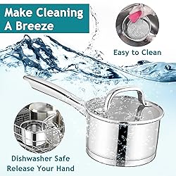 E-far Stainless Steel Saucepan with Lid Set - 1QT