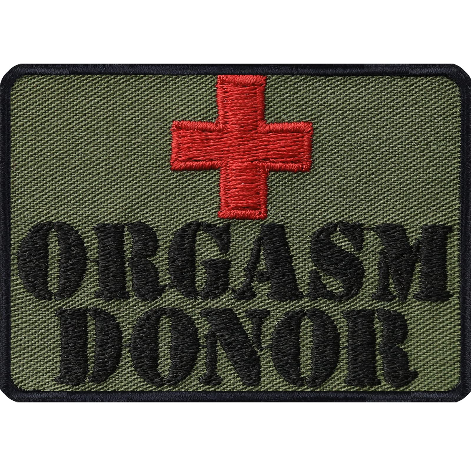 Orgasm Donor Funny Morale Patch Orgasm Dispenser Fun Sticker Funny Gift for Friend DIY Applique for Jacket/Waistcoat/Jeans/Coats 70 x 50 mm