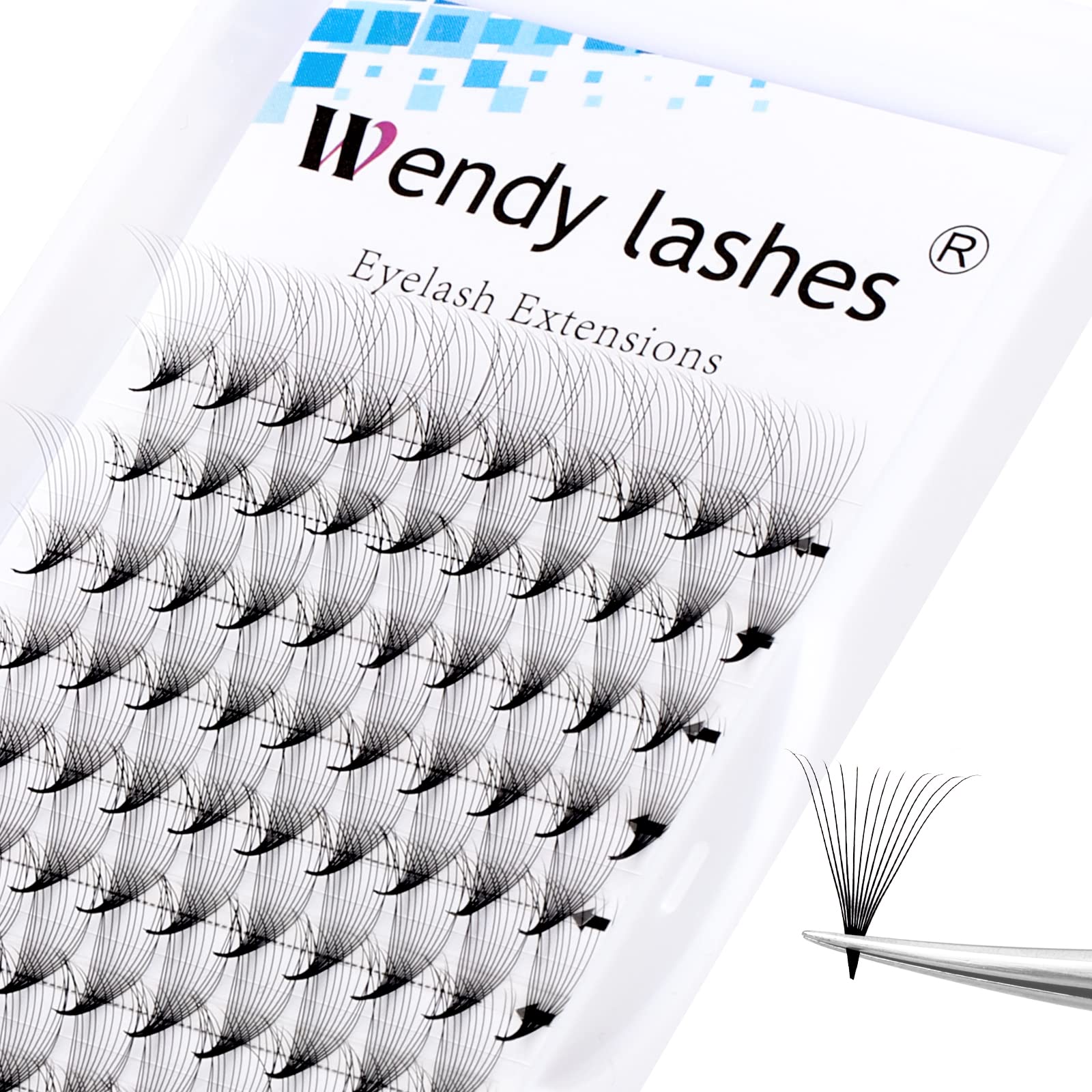 Premade Fans Eyelash Extension 12D D Curl 0.07mm 12mm Pre Fanned Russian Volume Lashes Middle Tap Volume Lash Extensions(12d-0.07-d-12) — image 1