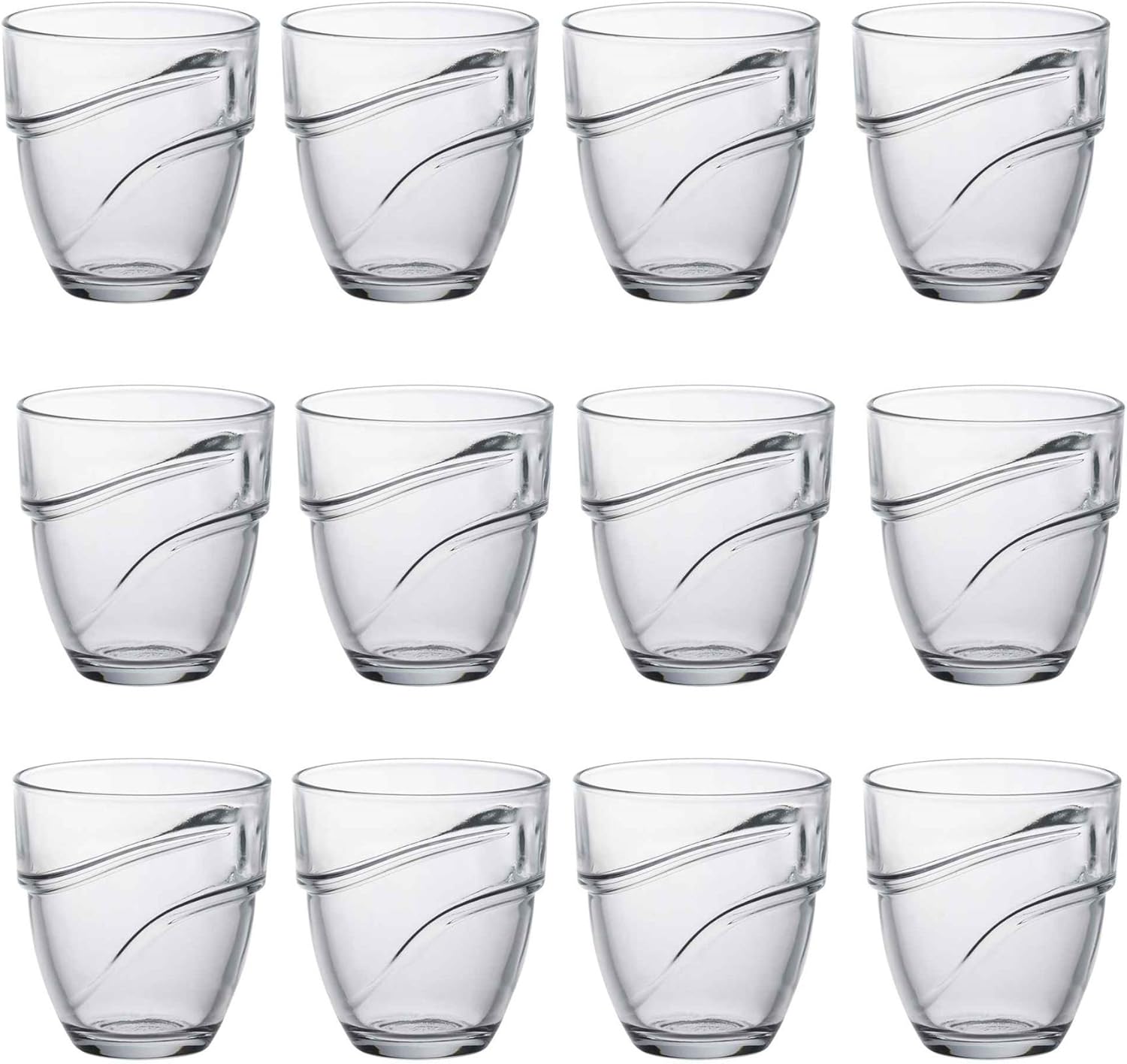 Duralex Wave Stackable Drinking Glasses 220ml Tumblers for Water