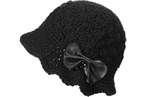 ZLYC Women Winter Crochet Bucket Hat Handmade Cotton Knit Cloche Bowler Hats