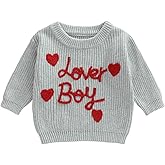 Amnnchya Baby Boy Valenitens Sweater Lover Heart Long Sleeve Knit Sweatshirt Pullover Toddler Infant Newborn Spring Outfit