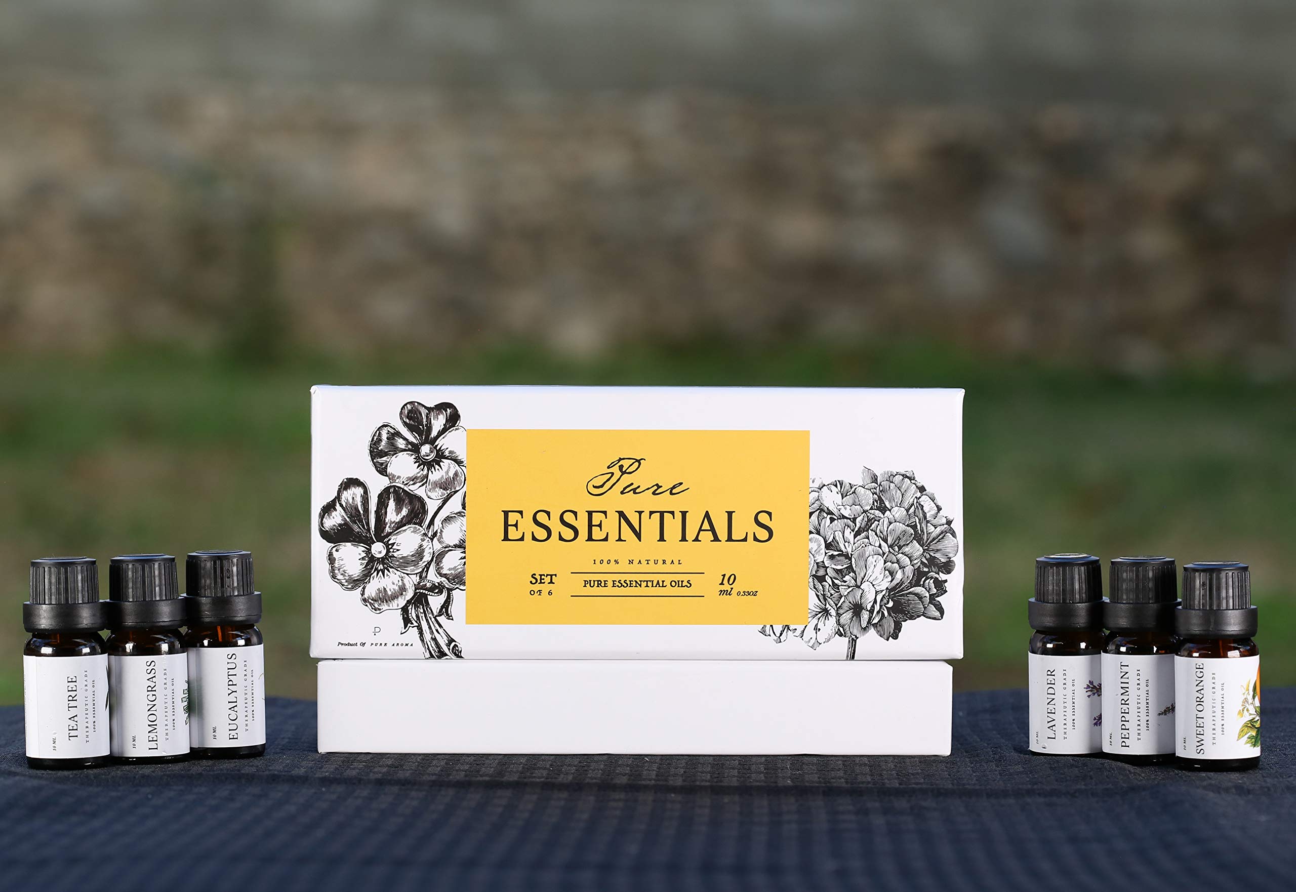 Essential oils by PURE ESSENTIALS 100 Pure Therapeutic Grade Oils kit Top 6 Aromatherapy Oils