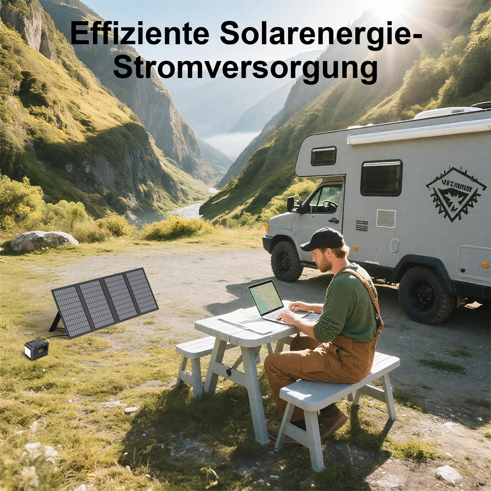 MHPOWOS 60W Tragbares Solarladegerät mit Ständer, Faltbares Solarpanel mit USB-C, USB-A und DC-Ausgängen, für Camping, Wandern, Notstromversorgung für Kleine Stromgeneratoren, Telefone, Powerbanks 8