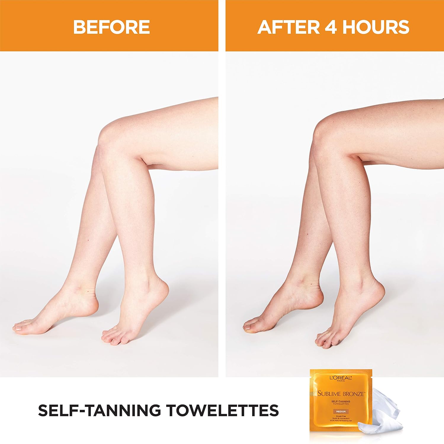 Self Tanner, L'Oreal Paris Sublime Bronze Self-Tanning Towelettes, Streak-Free, Natural Looking Tan, 6 ct.: Beauty