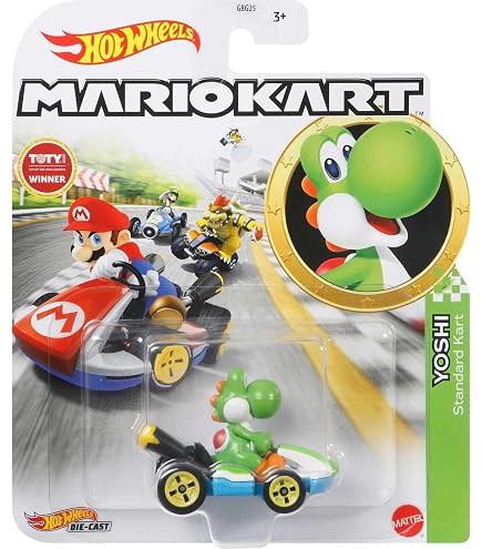 Amazon.com: Hot Wheels Mario Kart Yoshi with Mach 8 Racer GLP39