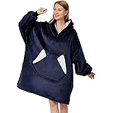 Ramees Wearable Blanket Hoodie, Oversized Sherpa Fleece Sweatshirt Blanket with Sleeves and Pockets