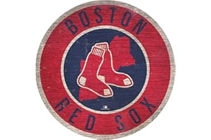LA AUTO GEAR Red Sox 12" Circle with State and Team Logo Wood Sign