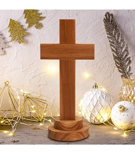 Amazon.com: Easnea Wooden Wall Cross with Stand, Wood Cross