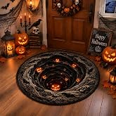MISEDI 3D Illusion Door Mat,Halloween 3D Optical Illusion Rug, Soft & Durable Fabric Non-Slip, Halloween Indoor/Outdoor Welcome Rug (23.62X23.62IN)