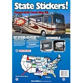 The Original 50 States Stickers - USA Travel Map Tracker, State Decals for Luggage, Scrapbook, Laptop, Journal, and Souvenirs - RV or Camper Trailer Removable Decal Map Kit