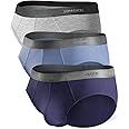 Separatec Mens Underwear Briefs, Soft Breathable Rayon Made from Bamboo Underwear, Dual Pouch Mens Briefs 3 Pack